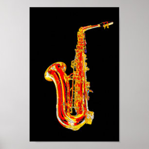 Poster Dessin saxophone