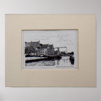 Poster Dessination Zwolle Overstight avec Pelserbrugje