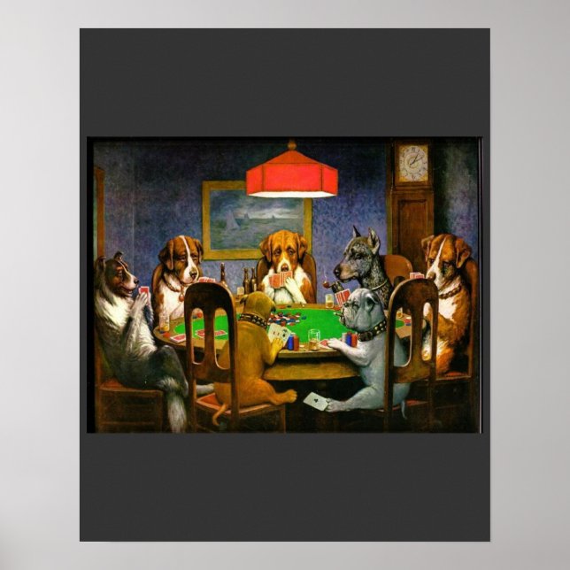 Poster Destin d'humour de cartes de tisonnier d'animaux (Devant)