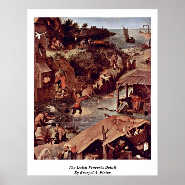 Poster Détail Des Proverbes Néerlandais Par Bruegel A. Pi (Devant)