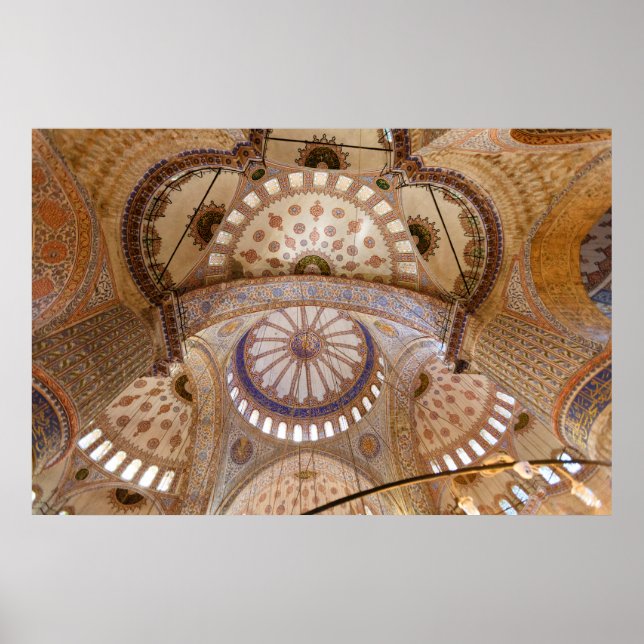 Poster Détail du plafond de la Mosquée Bleue (Devant)