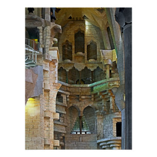Poster Détail intérieur de la Sagrada Familia Barcelone A