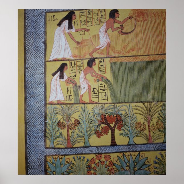 Poster Detail of a harvest scene on the East Wall (Devant)