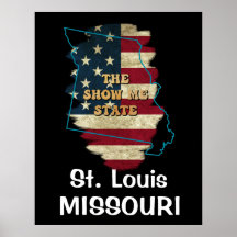 Poster d'État personnalisé Missouri