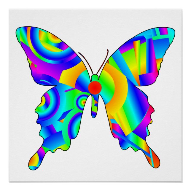 Poster d'été à papillon brillant (Devant)