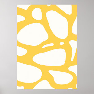 Poster d'été abstrait jaune et blanc