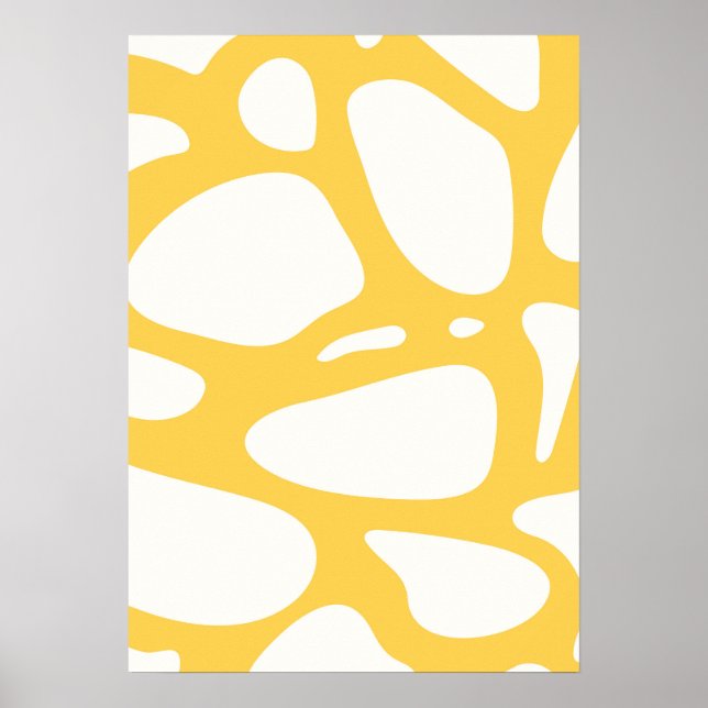 Poster d'été abstrait jaune et blanc (Devant)