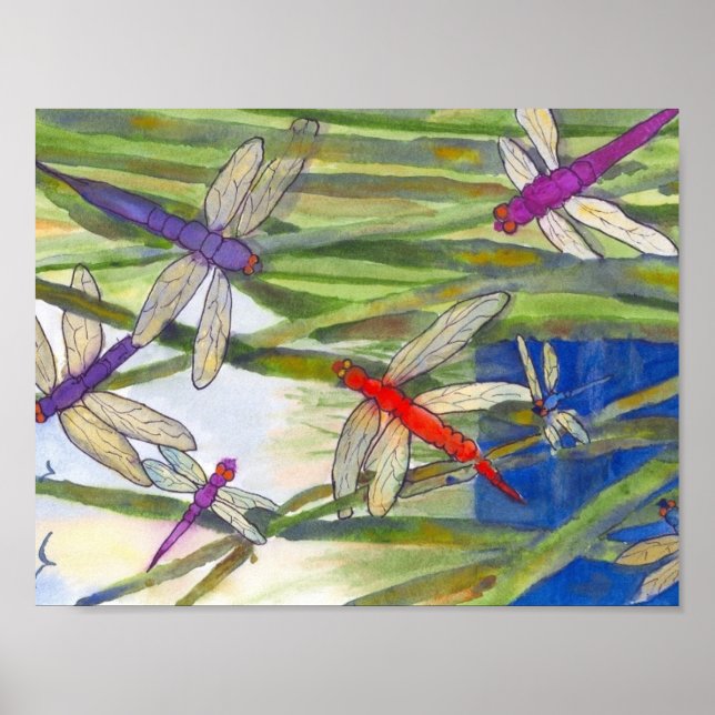 Poster d'été de Dragonflies par Roseann Meserve (Devant)