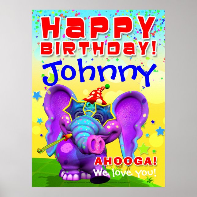 Poster d'étoile d'anniversaire 18x24" GiggleBellie (Devant)