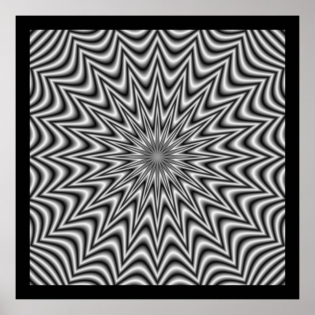 Poster d'étoile monochrome (Devant)
