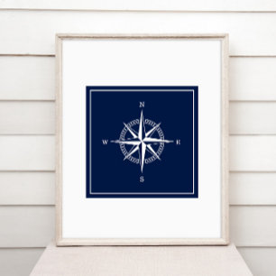 Poster d'étoile nautique - Bleu et blanc marine