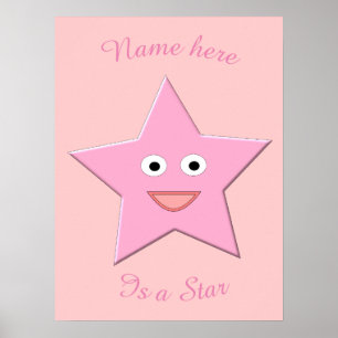 Poster d'étoile rose