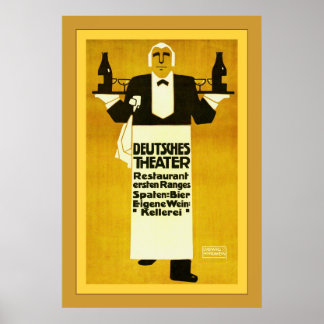 Poster Deutches Theater Restaurant ~ Publicité Vintage