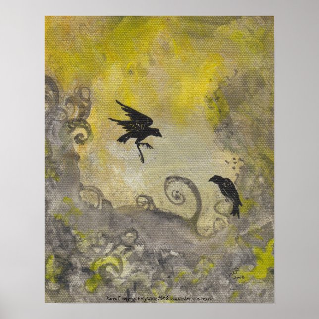 Poster Deux aventures sur l'affiche d'art Abstrait jaune  (Devant)