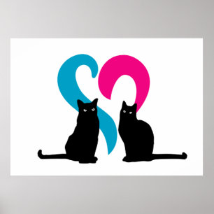 Poster Deux chats amoureux