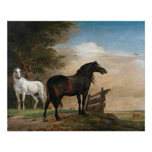 Poster Deux chevaux dans le pâturage