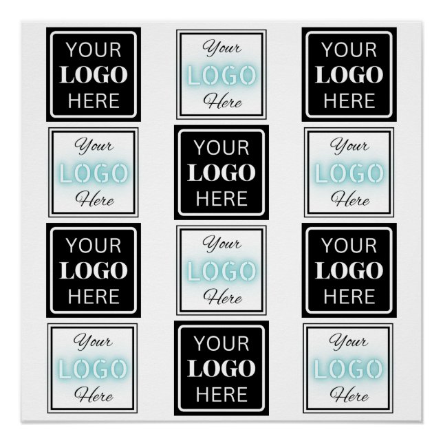 Poster Deux Logos Événement Blanc Simple (Devant)