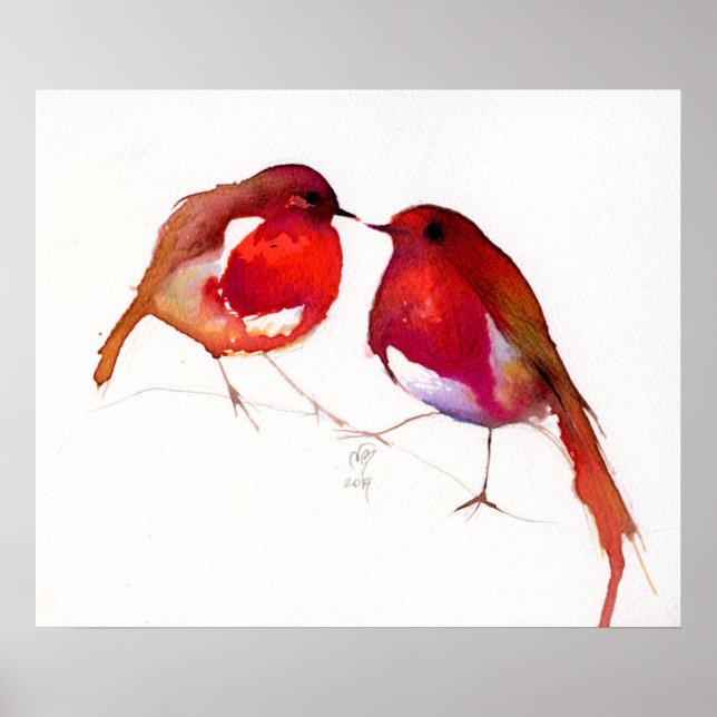 Poster Deux petits oiseaux d'encre 2014 (Devant)