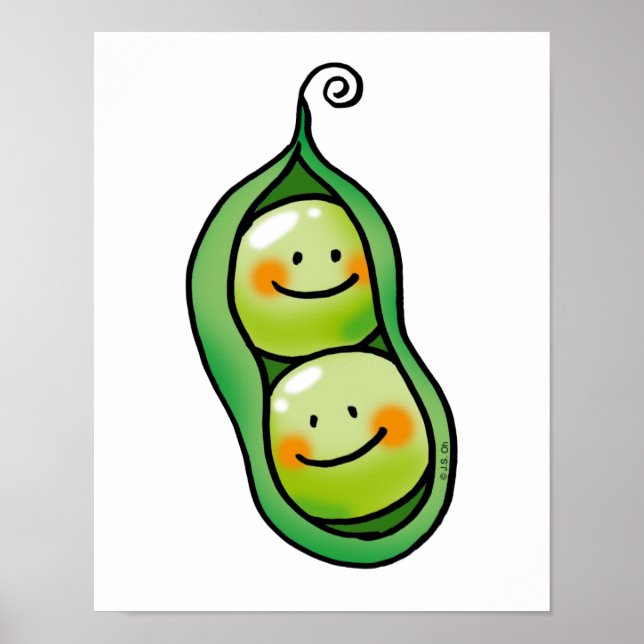 Poster Deux pois dans une cosse (Devant)