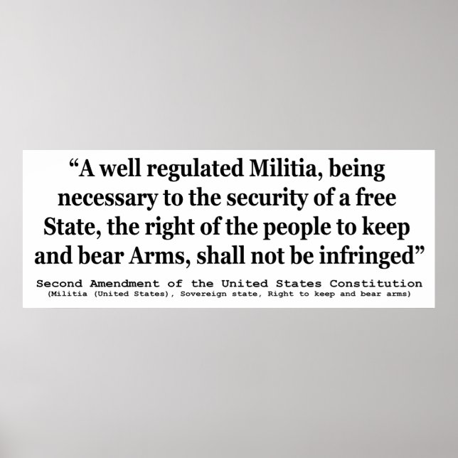 Poster Deuxième amendement à la Constitution des États-Un (Devant)