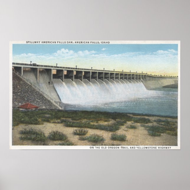 Poster Déversement du barrage American Falls, Oregon (Devant)