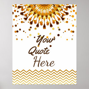 Poster Devis personnalisé Gold Vintage Lotus Flower