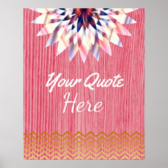 Poster Devis personnalisé Gold Vintage Lotus Flower (Devant)