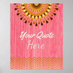 Poster Devis personnalisé Gold Vintage Lotus Flower