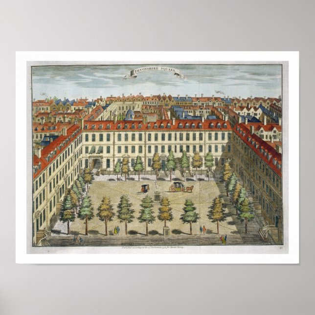 Poster Devonshire Carré, pour 'Stow's Survey of London', (Devant)