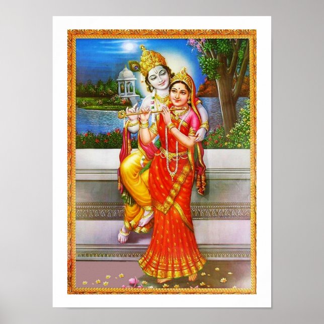 Poster Dévotion à Radha Krishna (Devant)