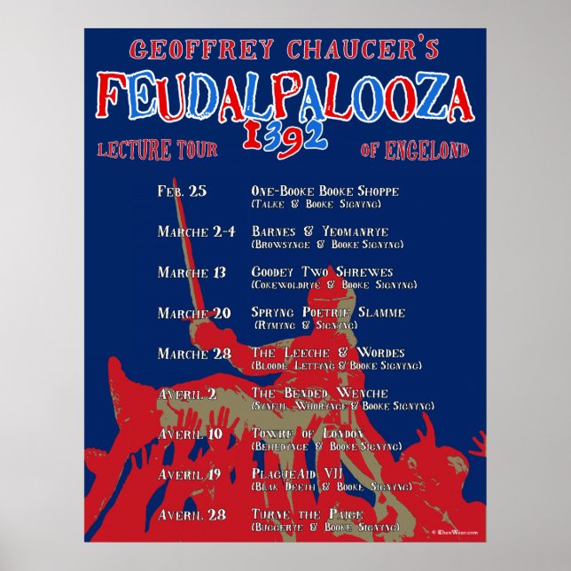 Poster d'excursion de Chaucer 'Feudalpalooza' 1392 (Devant)