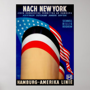 Poster d'expédition vintage Hamburg Amerika