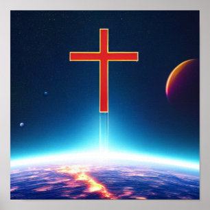 Poster d'exposition Cross Near Planètes Spacescape