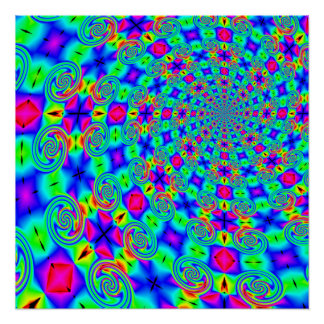Poster d'exposition en spirale de trippy psychédél