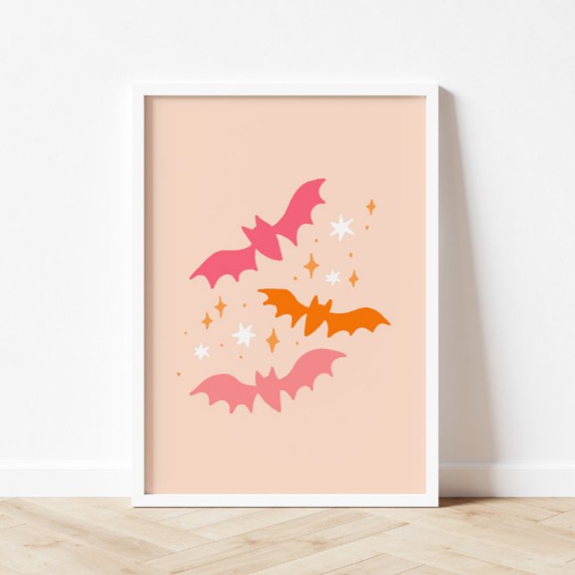 Poster d'Halloween Bats Roses (Créateur téléchargé)