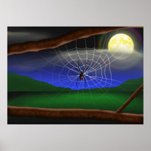 Poster d'Halloween Black Widow Spider