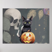 Poster d'Halloween Chat éffrayant