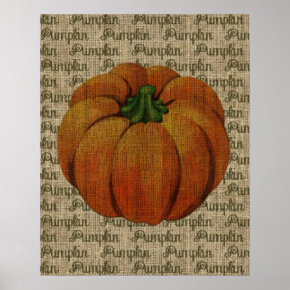 Poster d'Halloween et Automne Vintage Citrouille A