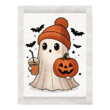 Poster d'Halloween Ghost Kawaii - Mare Wall Art