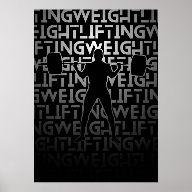 Poster d'haltère | Couleur métallique | Gym Gift (Devant)