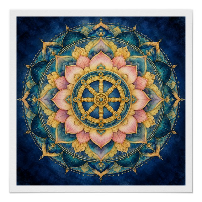 Poster Dhamar Lotus Mandala (Devant)