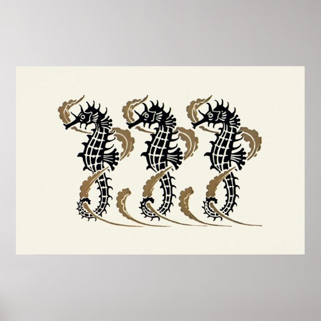 Poster d'hippocampe Art Nouveau Verneuil Imprimer (Devant)