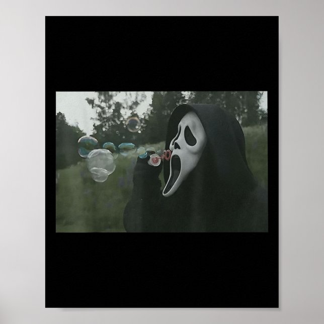 Poster d'horreur vintage face Halloween (Devant)