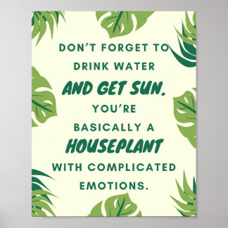 Poster d'Humour A4 Houseplant pour les amoureux Pl