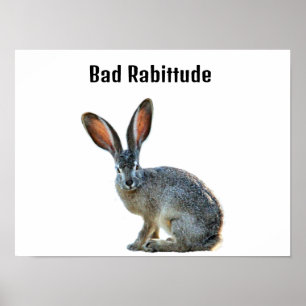 Poster d'Humour de lapin de mauvaise attitude