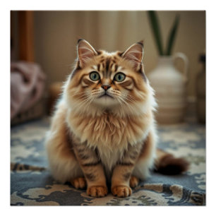 Poster d'Humour Décor du salon de chat perse
