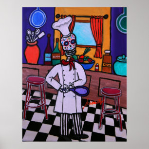 Poster Dia de los Muertos Chef