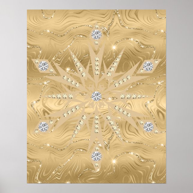 Poster Diamond Parties scintillant or de luxe Snow (Devant)