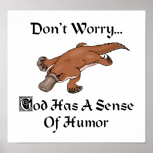 Poster Dieu A Un Sentiment D'Humour - Funny Platypus