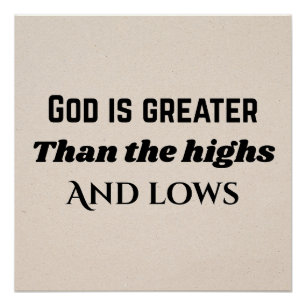 Poster Dieu est plus grand typographie chrétienne